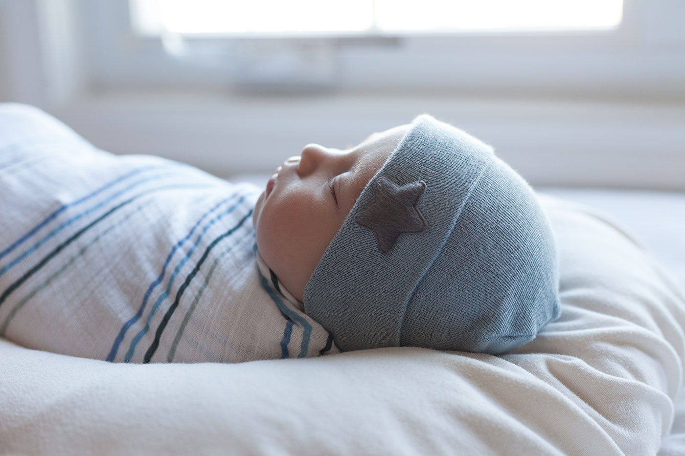 Newborn Hospital Hats - Blue &amp; White