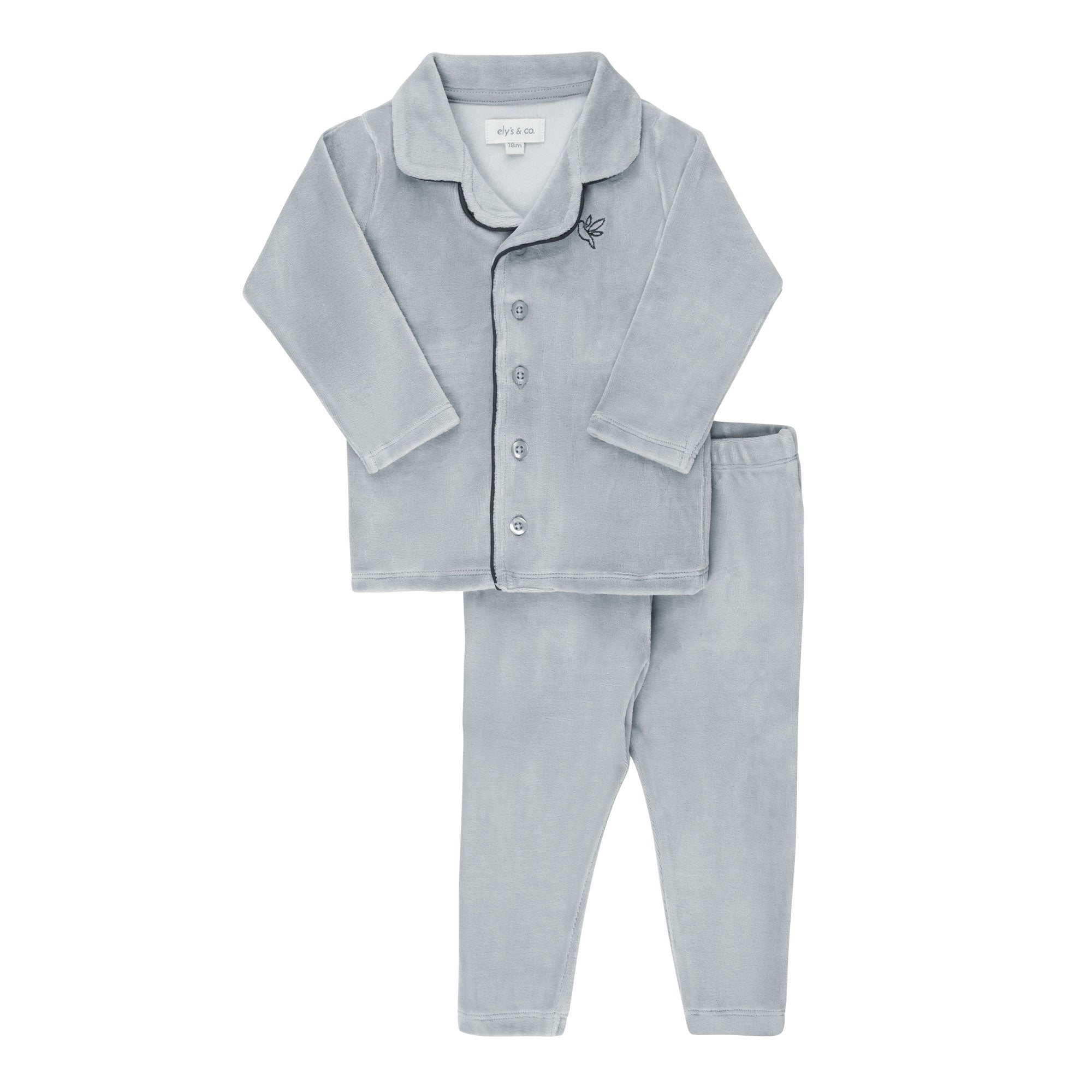 Velour Embroidered Bird &amp; Butterfly Collection- Lounge Set