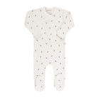 Ivory/Plum Berry Zipper Footie