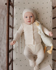 Ivory Ribbed Cardigan Set