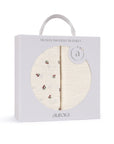 Ivory/red muslin swaddle set packaging