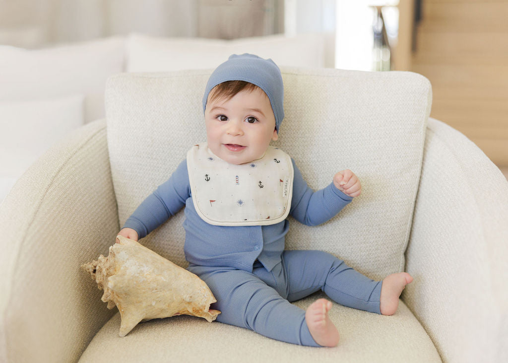 Lightweight Muslin Terry Sailboat Bib