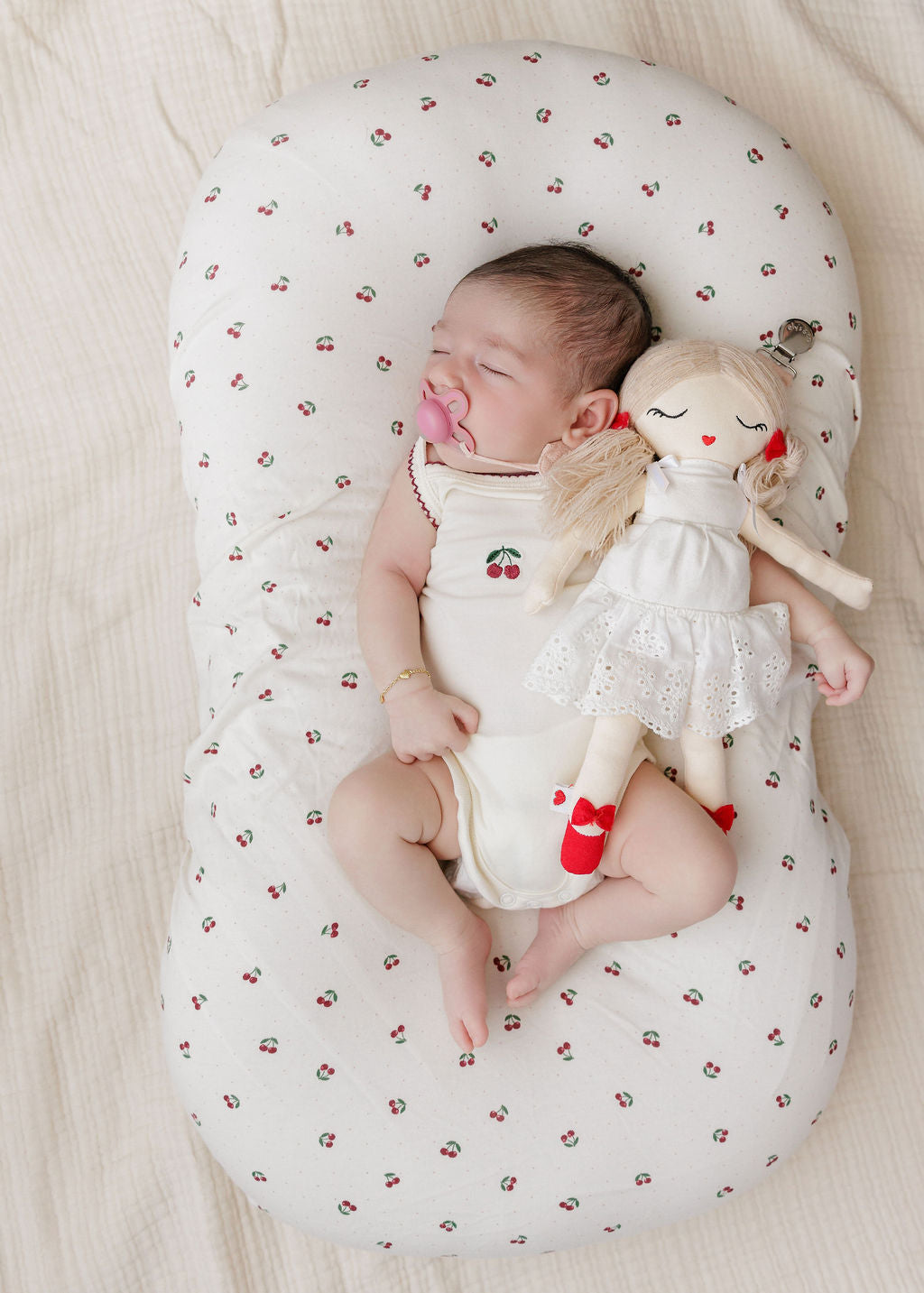 Mini Cherry Print Baby Crib Sheets