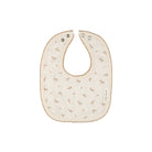 White floral terry muslin bib