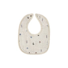 White nautical muslin bib