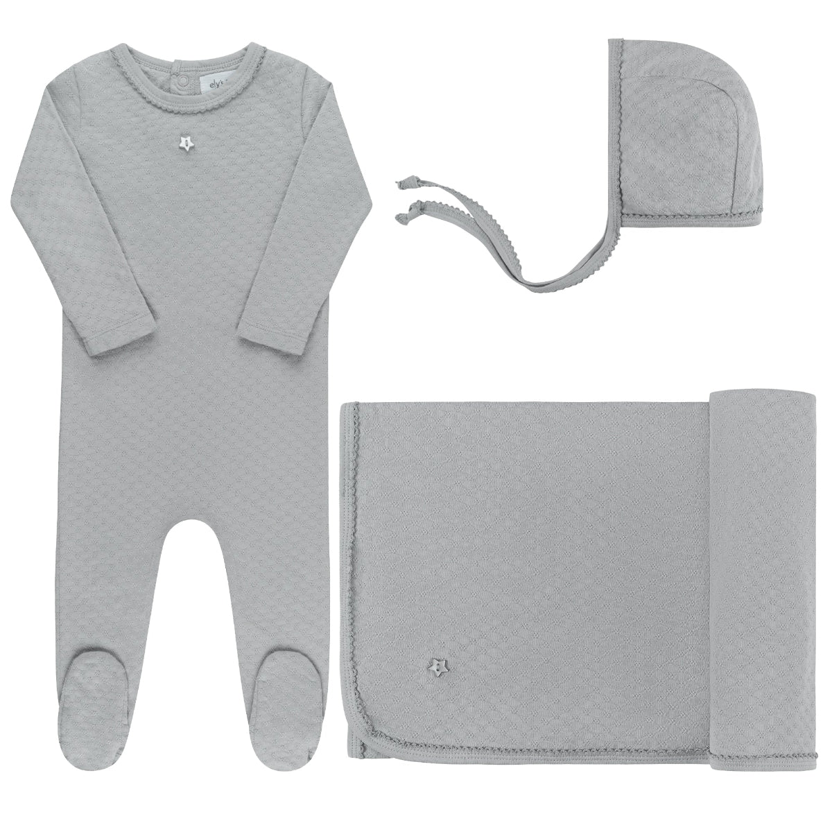 Heart and Star Button Pointelle Collection - Take Me Home Set