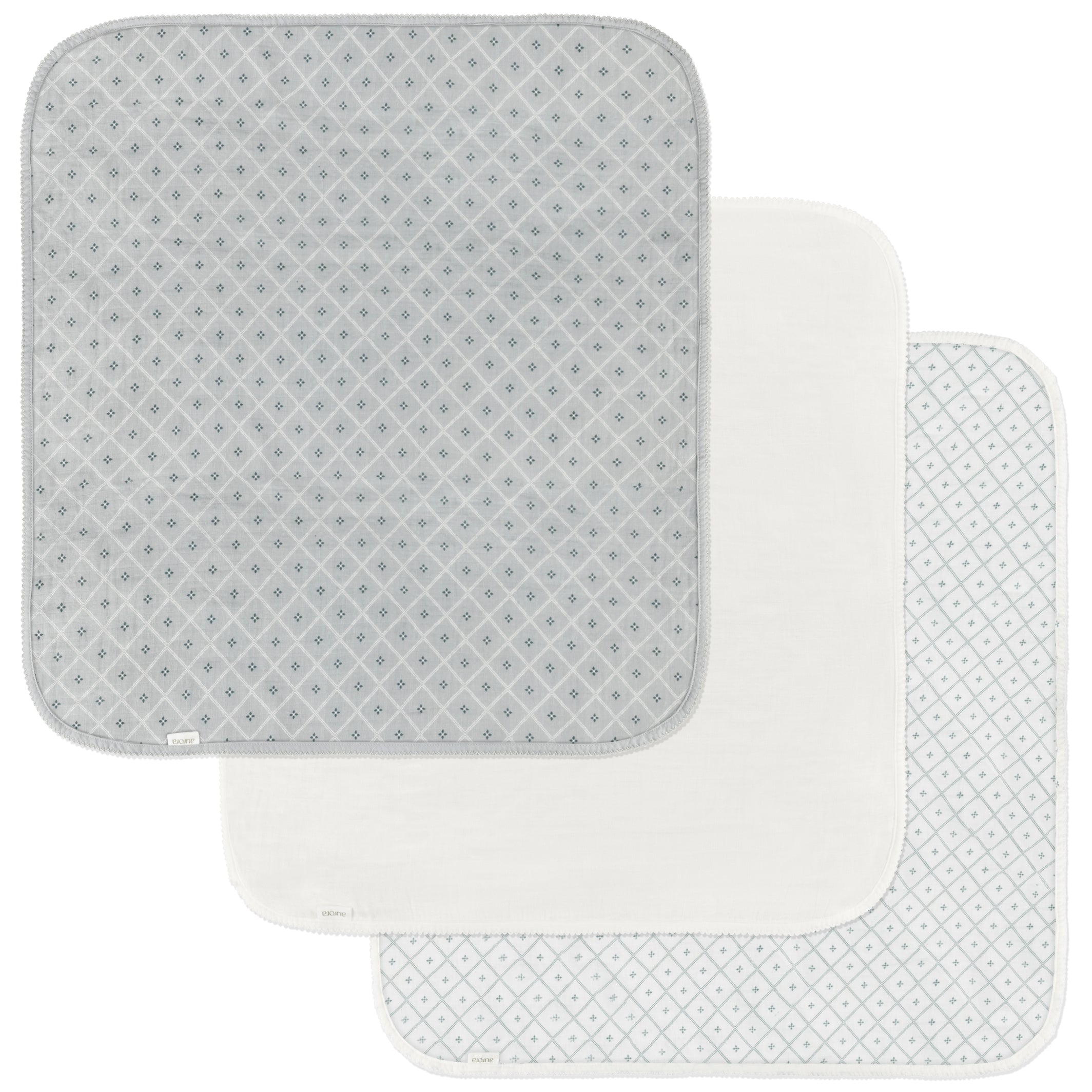 100% muslin cotton grey Burp Cloth set