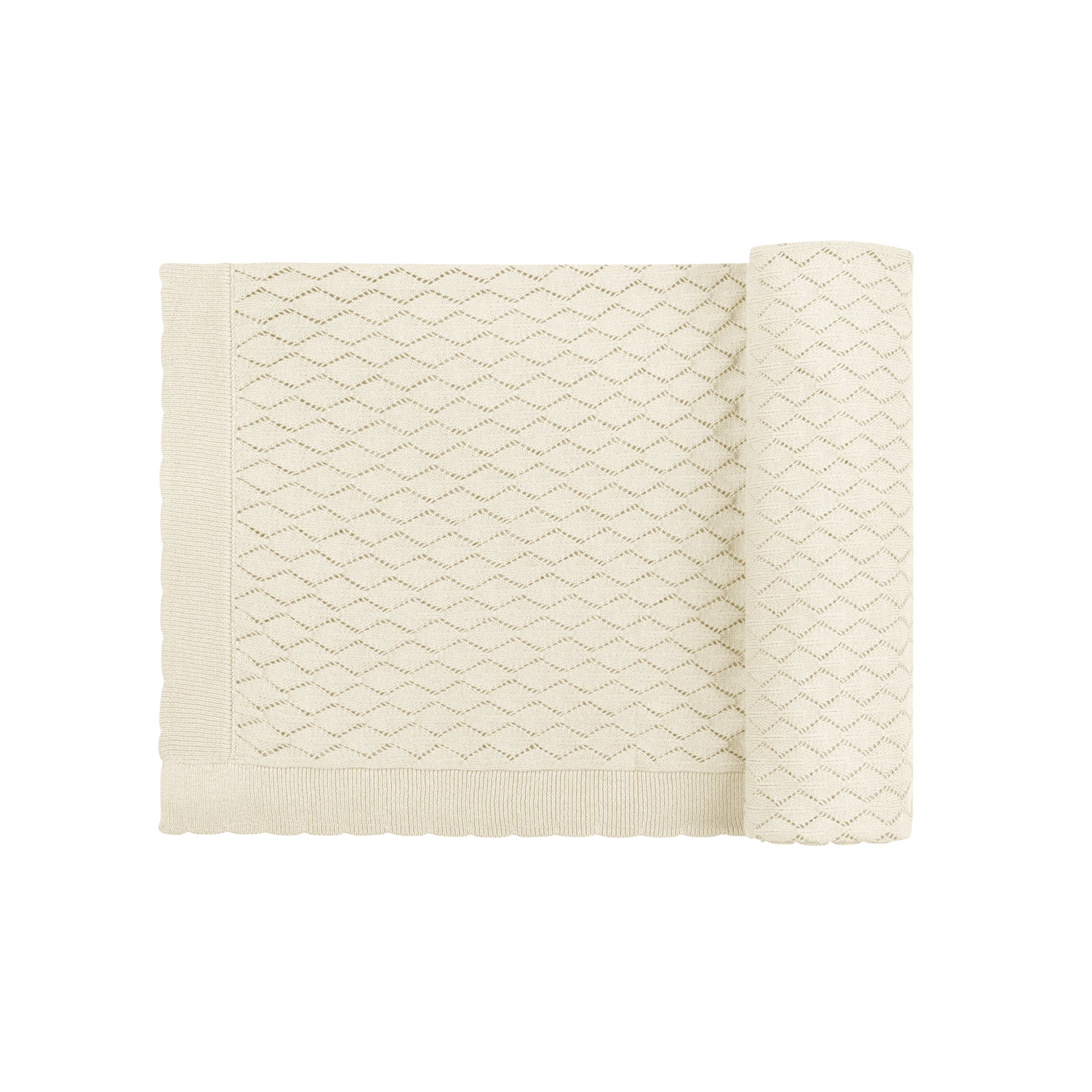 Stitch  Collection -  Diamond Pointelle Knit Blanket