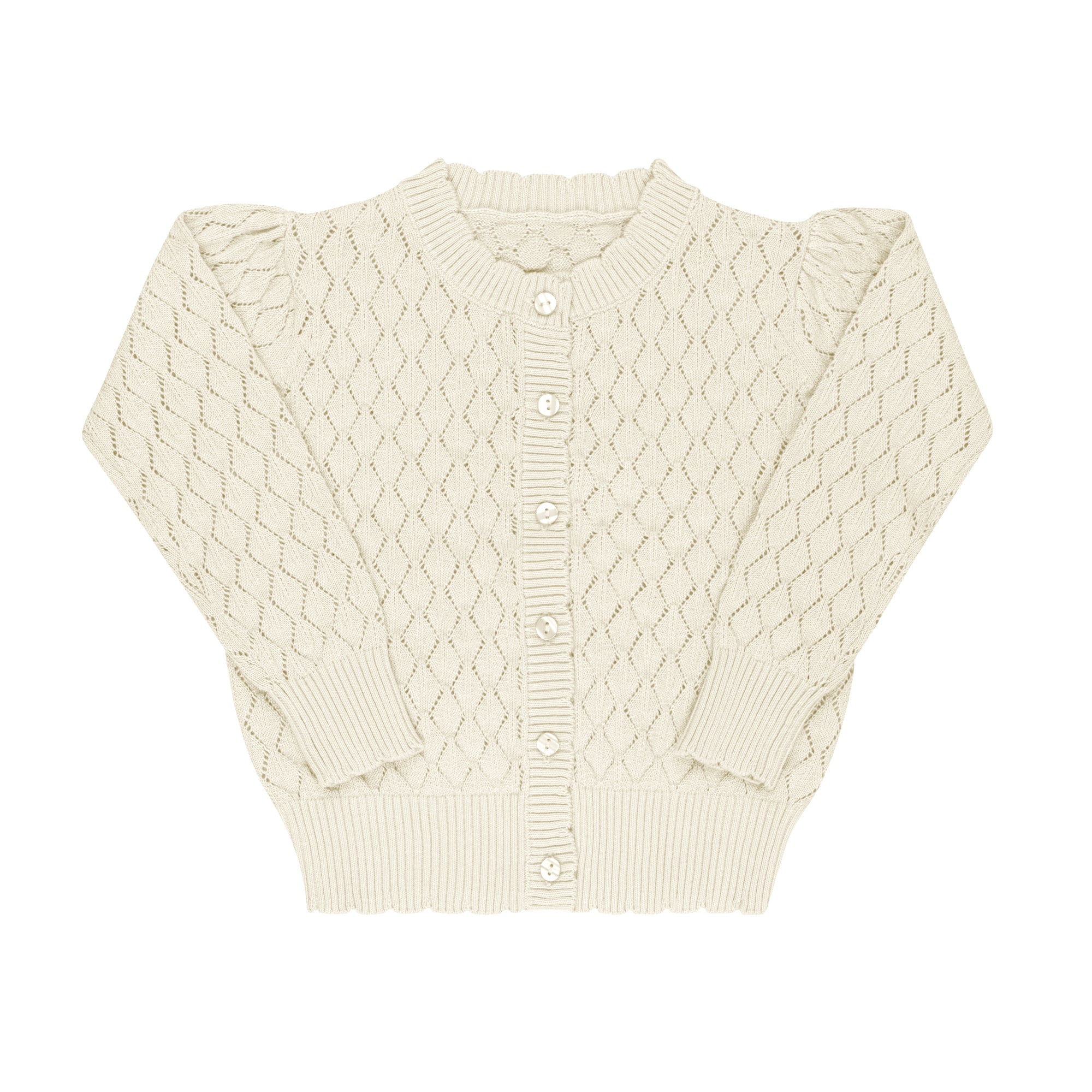 Stitch  Collection -  Diamond Pointelle Knit Cardigan