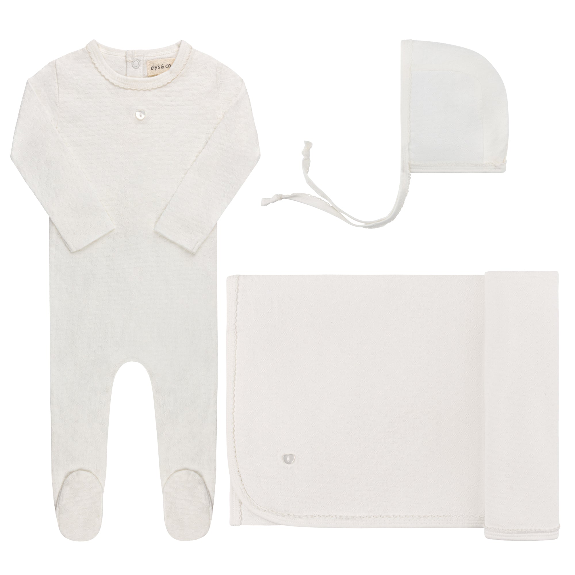 Heart and Star Button Pointelle Collection - Take Me Home Set