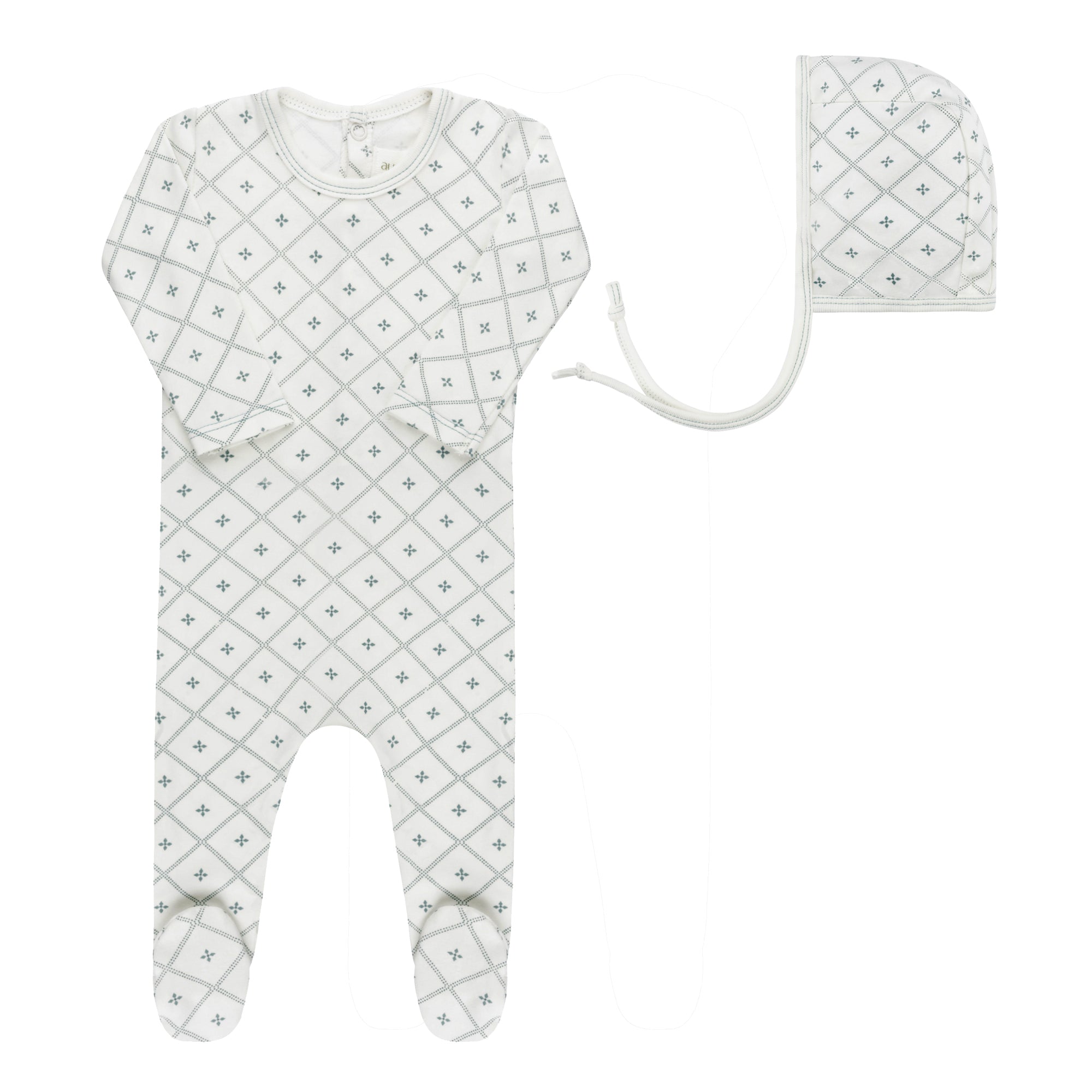 Diamond Print Collection - Footie + Bonnet