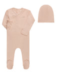 Organic Cotton Amore Pointelle Collection - Footie + Beanie