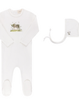 Watercolor Cradle Collection - Footie + Bonnet