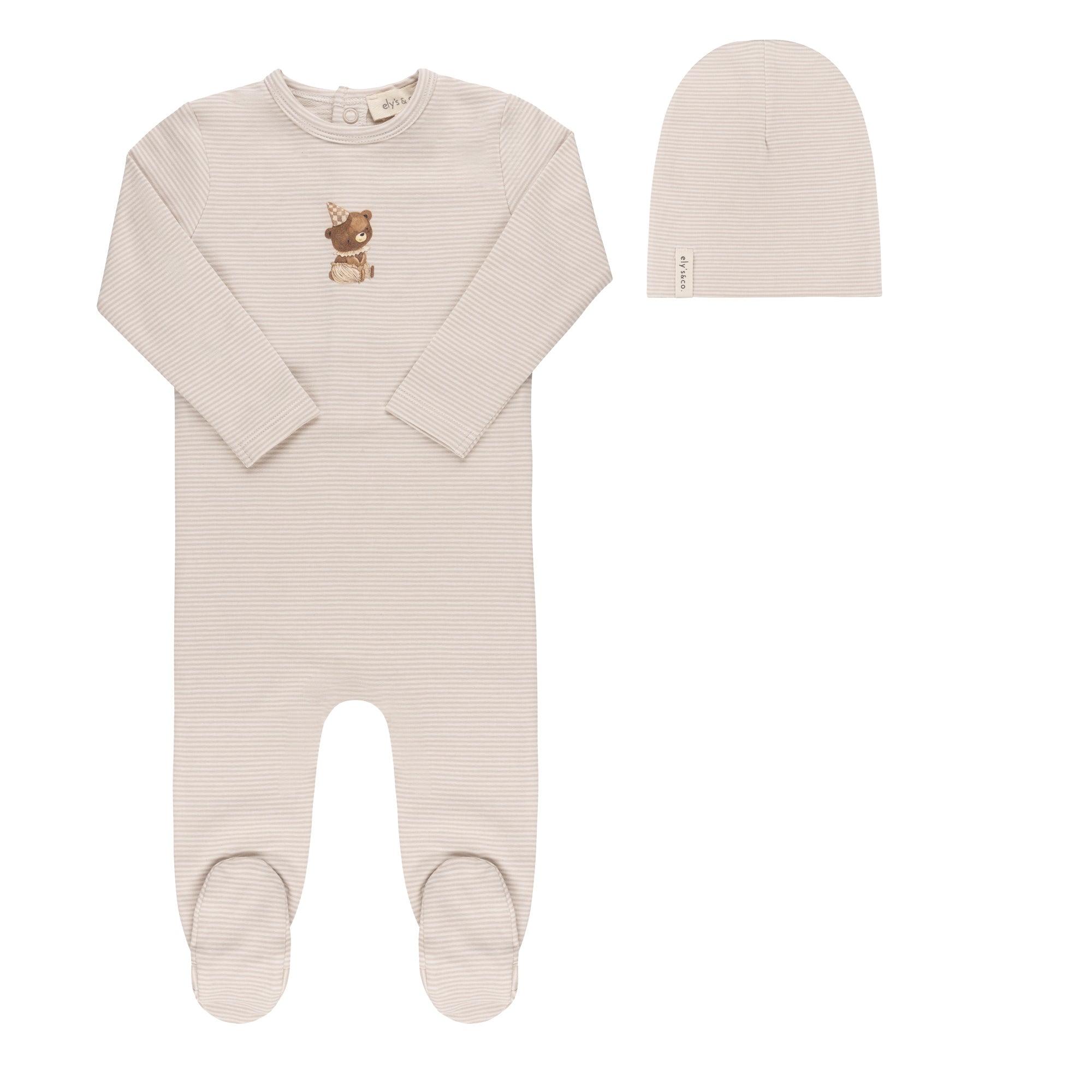 Organic French Terry - Bear Collection - Footie + Beanie