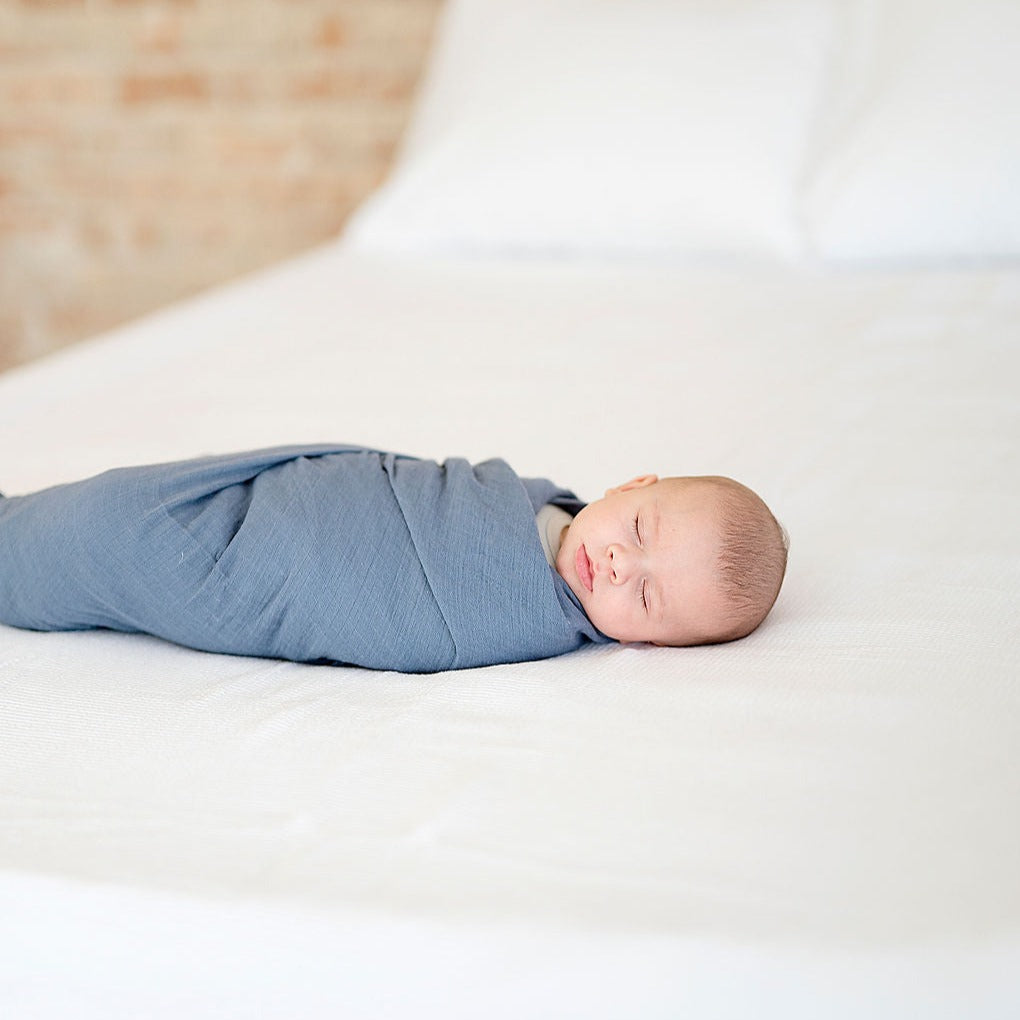 2 Pack Cotton Muslin Swaddle Blanket - Lush Blue