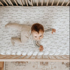 Snug fit crib sheet set forest grey leaf print