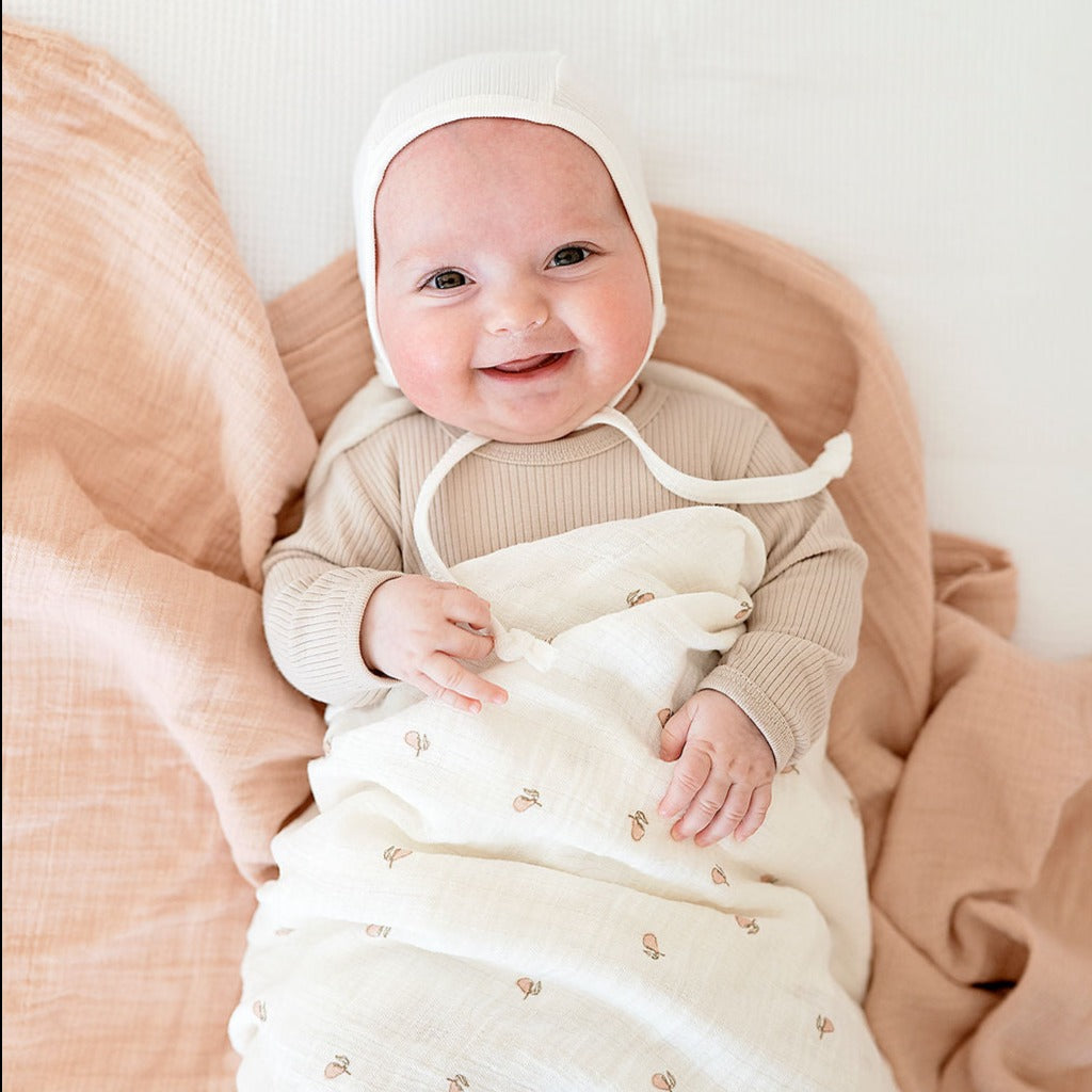 2 Pack Cotton Muslin Swaddle Blanket - Pink Pear