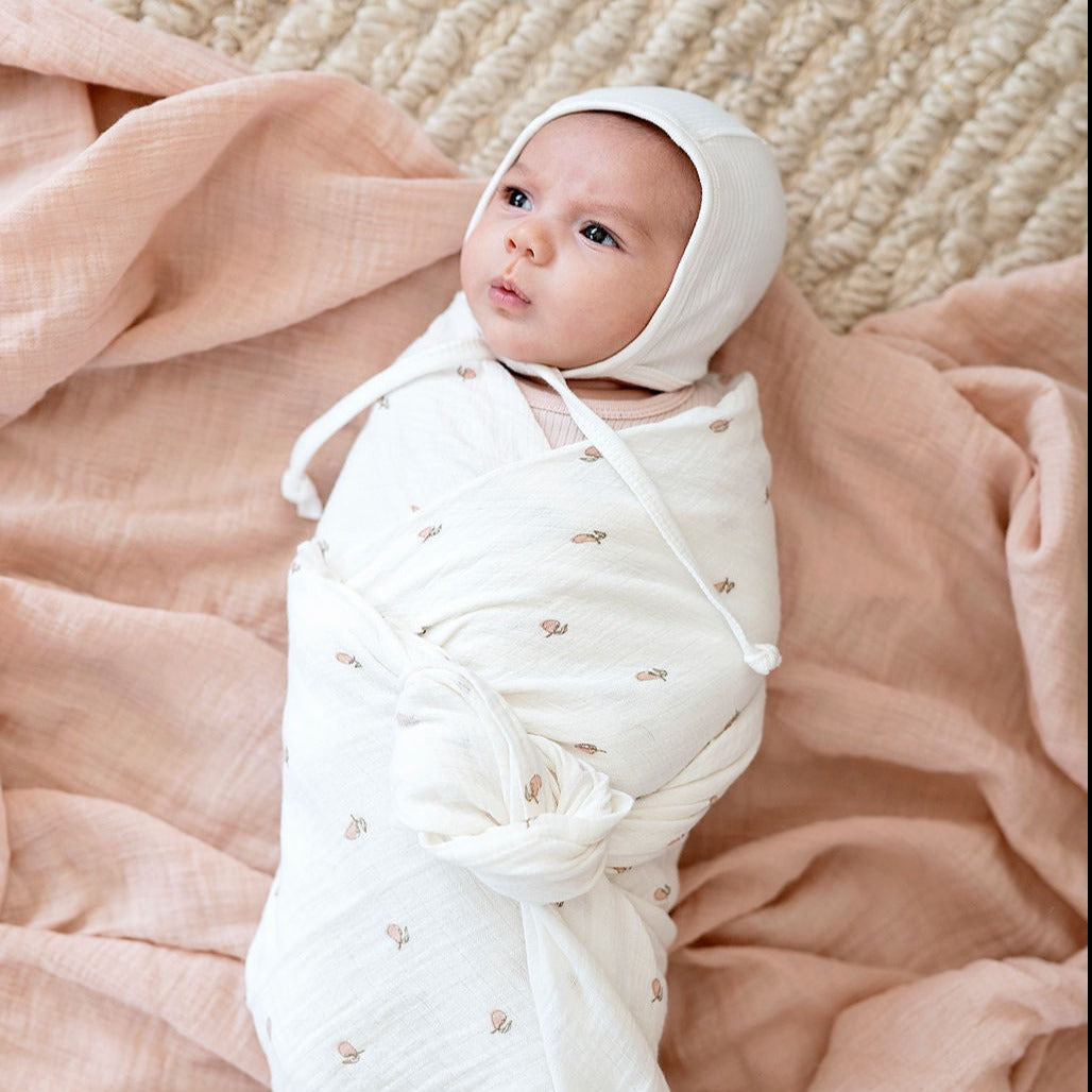 2 Pack Cotton Muslin Swaddle Blanket - Pink Pear