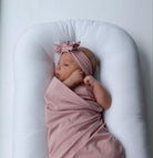 Dusty Rose Jersey Knit Cotton Swaddle, Beanie & Headband Gift