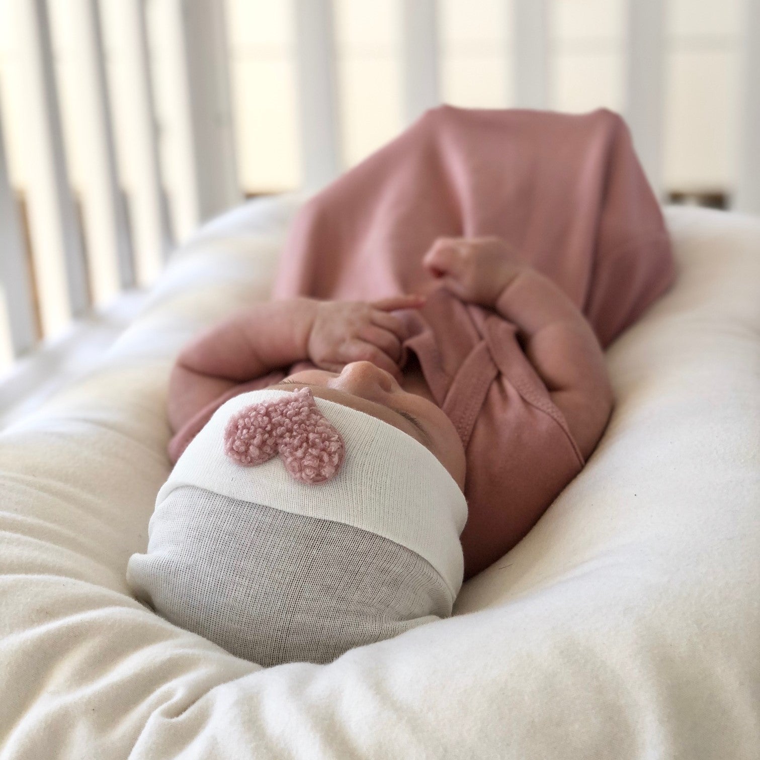 Newborn Hospital Hats - Pink &amp; White