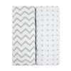 Grey Chevron & Polka Dot
