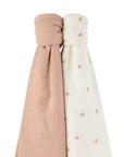 2 Pack Cotton Muslin Swaddle Blanket - Pink Pear