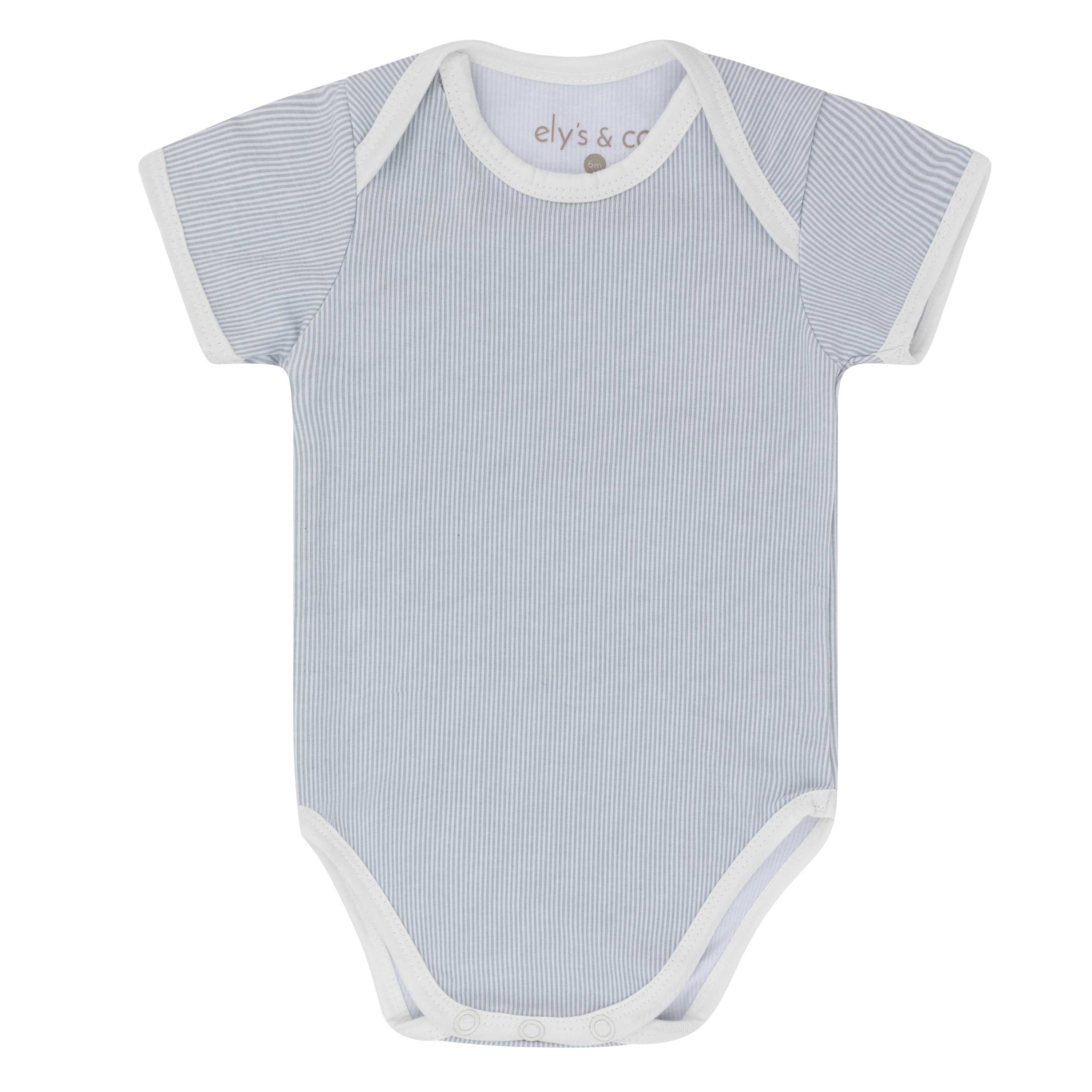blue stripe short sleeve undershirt