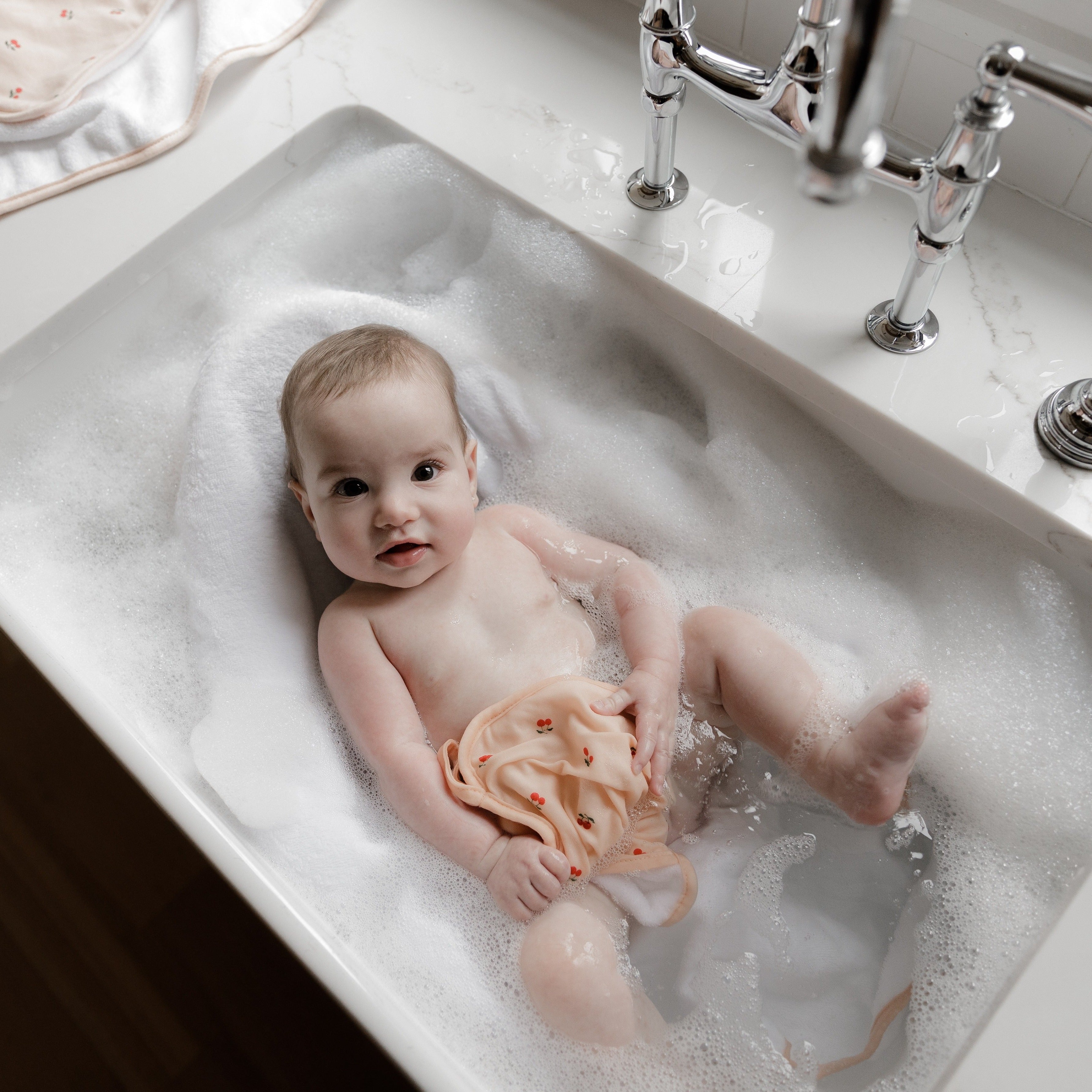 Pink Cherries Hooded Towel &amp; Washcloth
