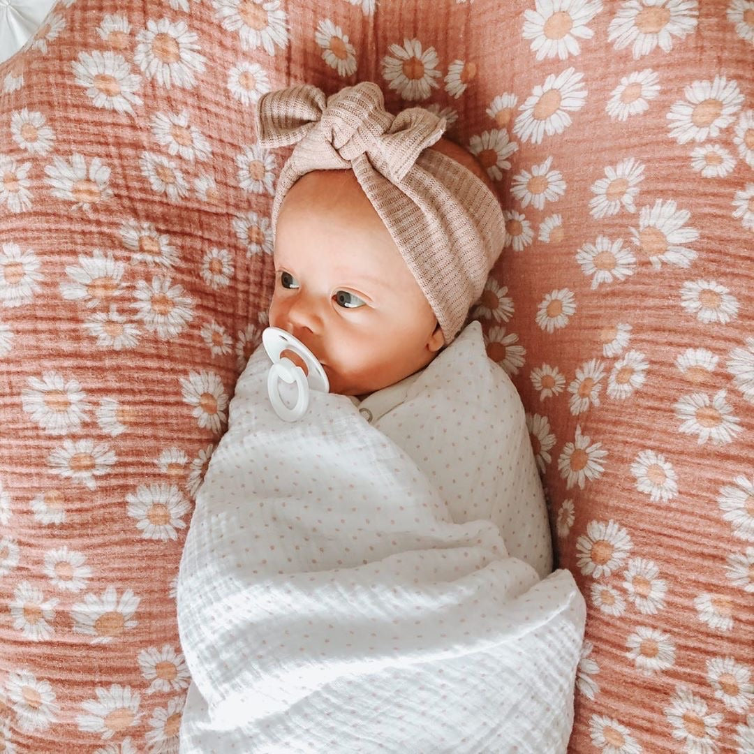 Cotton Muslin Swaddle Blanket - Pink Dot