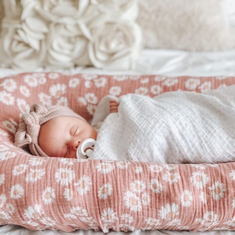 Cotton Muslin Swaddle Blanket - Pink Dot