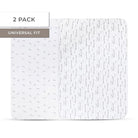 Fitted crib sheet set grey leaf print