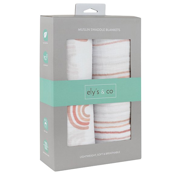 2 Pack Cotton Muslin Swaddle Blanket