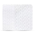 Fitted and plush 2 pack crib sheet set forest grey leaf print